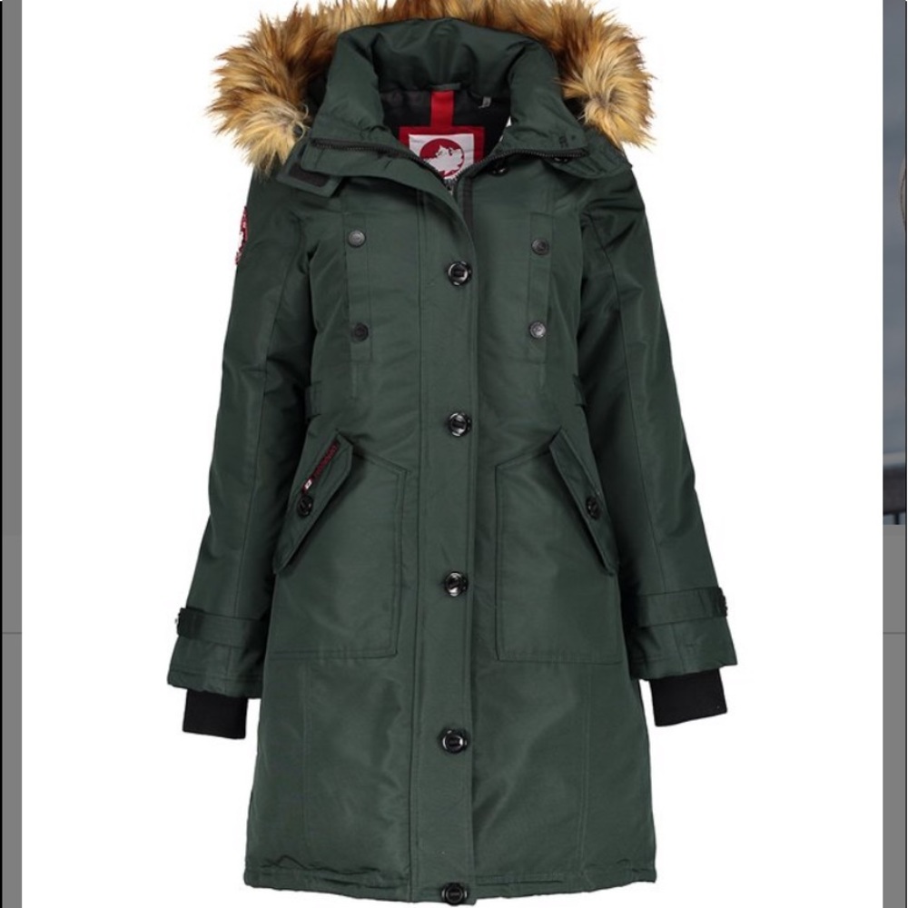 Forest Green Faux Fur Parka